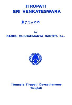 Tirupat Sri Venkateswara